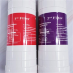 Genesis Steel dual replacement filters on kitchen counterFilters 1 and 2
